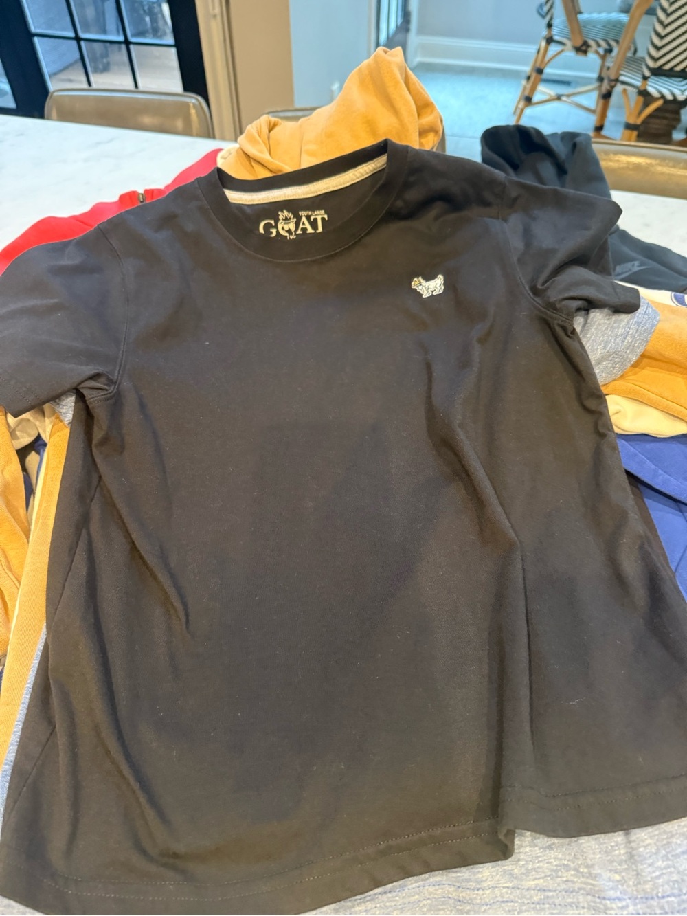 Goat kids youth large Black Crew Neck T-Shirt